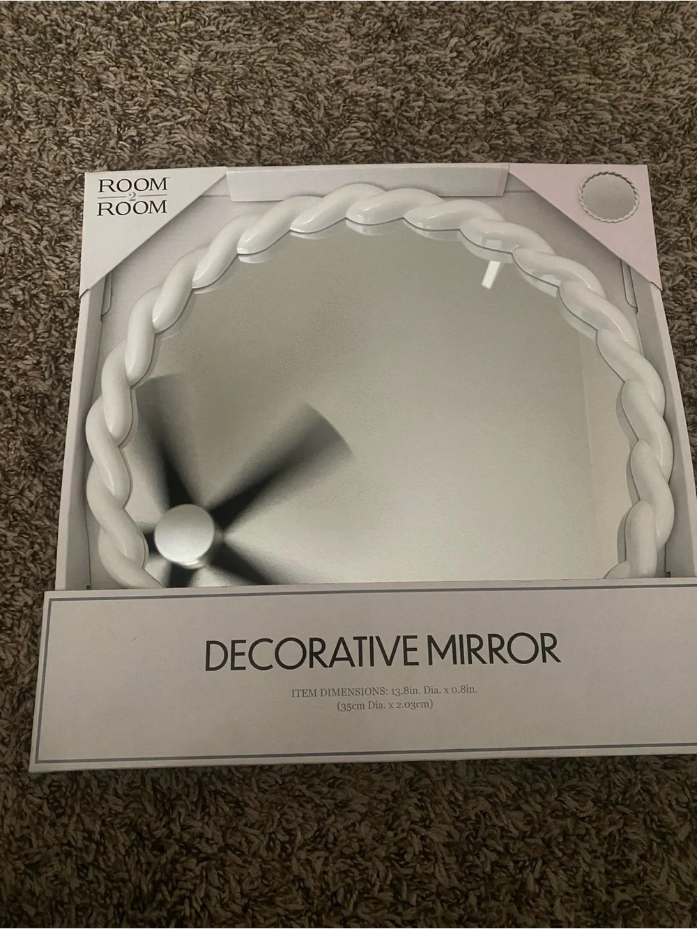 White Braided Decorative Wall Mirror